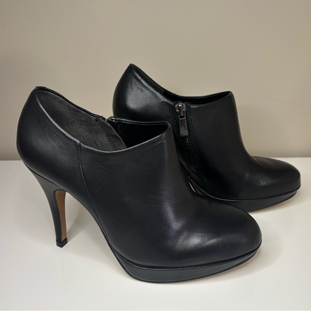 Vince Camuto Black Nappa Elvin Platform Ankle Stiletto Booties - Picture 3 of 7